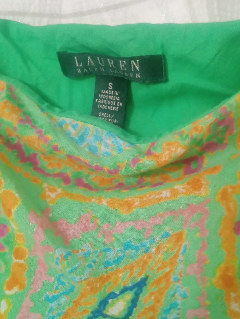 LAUREN RALPH LAUREN LIGHT GREEN PAISLEY SKIRT SIZE S - Picture 2 of 2